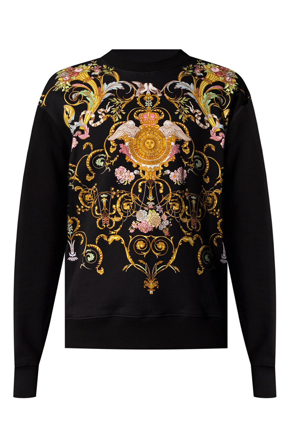 black poplin logo shirt Baroque print sweatshirt